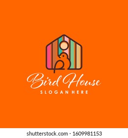 Bird House Logo Design Vector Template