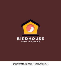 Bird House Logo Design Vector Template