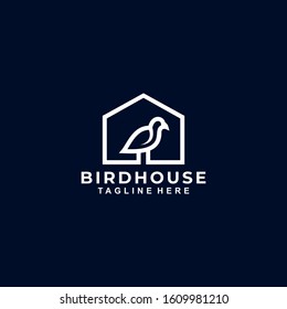 Bird House Logo Design Vector Template