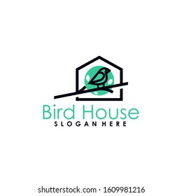 Bird House Logo Design Vector Template