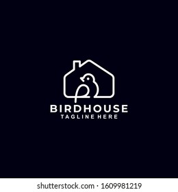 Bird House Logo Design Vector Template