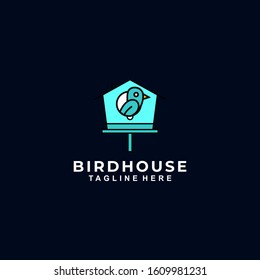 Bird House Logo Design Vector Template