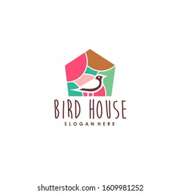 Bird House Logo Design Vector Template