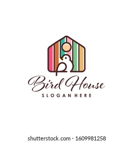 Bird House Logo Design Vector Template Stock Vector (Royalty Free ...