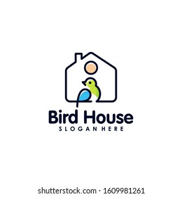 Bird House Logo Design Vector Template