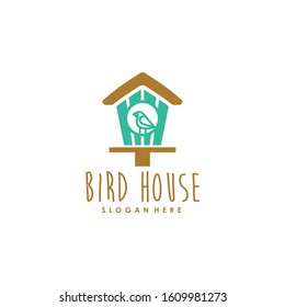 Bird House Logo Design Vector Template