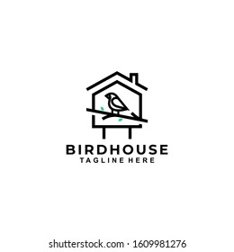 Bird House Logo Design Vector Template