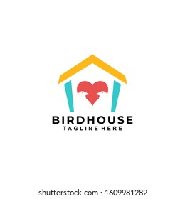 Bird House Logo Design Vector Template