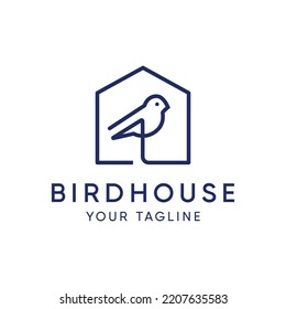 Bird House Logo Design Vector