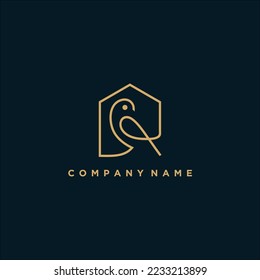 Bird house logo design vector