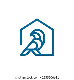 Bird house logo design vector