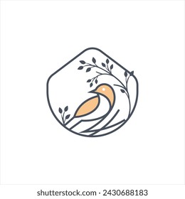 Bird house logo design vector