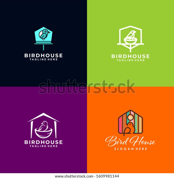 Bird House Logo Design Vector Template Stock Vector (Royalty Free ...