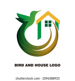 VOGEL MIT HAUSLOGO EINFACHE GRADAUSFARBE