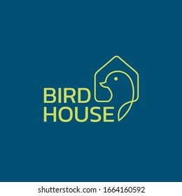 Bird house logo vector, Bird logo design