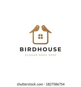 Bird House Logo Vector Icon Illustration