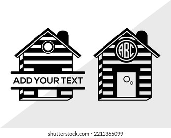 Bird House Monogram SVG Printable Vector Illustration