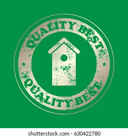 Bird house nesting box, quality  best, stamp