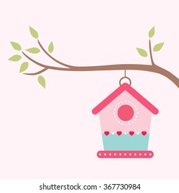 bird house on a branch
