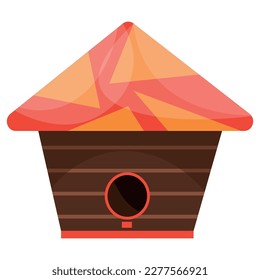 Bird house on white background