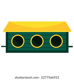Bird house on white background