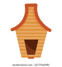 Bird house on white background