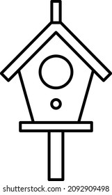 Bird House Outline Icon Vector