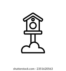 Bird House Outline Icon Vector Illustration