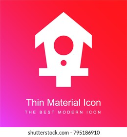 Bird House red and pink gradient material white icon minimal design