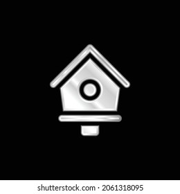 Bird House silver plated metallic icon