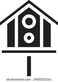 Icono de línea de vector único de la casa de aves