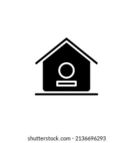 Bird house stencil icon. Simple illustration of bird house icon