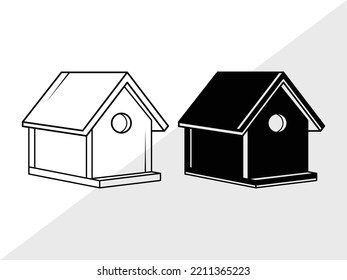 Bird House SVG Printable Vector Illustration