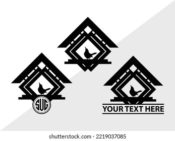 Bird House SVG Printable Vector Illustration