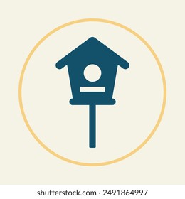 Bird house trendy icon superb abstract vector illustration colorful artwork design