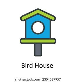 Bird House  vector  Fill  outline Icon Design illustration. Agriculture  Symbol on White background EPS 10 File