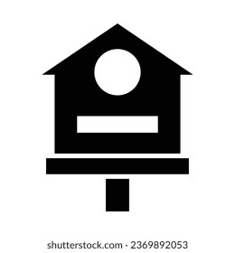 Bird House Vector Glyph Icon For Personal And Commercial Use.
