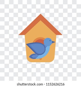 Bird house vector icon isolated on transparent background, Bird house logo concept
