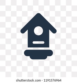 Bird house vector icon isolated on transparent background, Bird house transparency concept can be used web and mobile