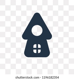 Bird house vector icon isolated on transparent background, Bird house transparency concept can be used web and mobile