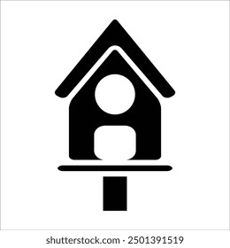 bird house vector icon line template