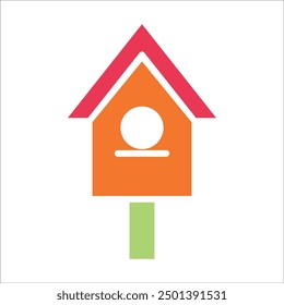bird house vector icon line template