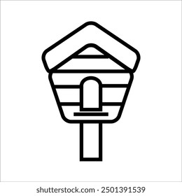 bird house vector icon line template