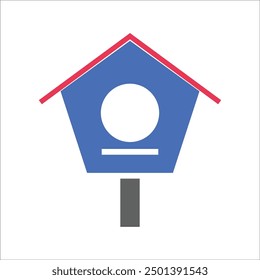 bird house vector icon line template