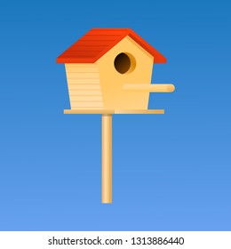Bird house vector illustration.
