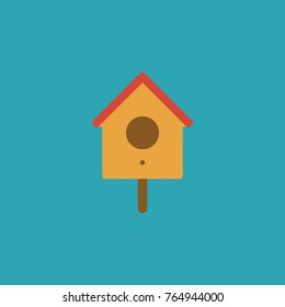 Bird House. Vector Illustration. Flat Design