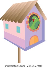 Imagen vectorial de la casa de aves o clipart