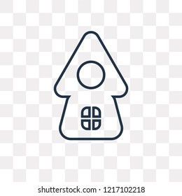 Bird house vector outline icon isolated on transparent background, high quality linear Bird house transparency concept can be used web and mobile