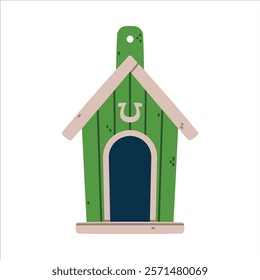 Bird House and Wooden Nesting Box Vector Illustration