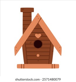 Bird House and Wooden Nesting Box Vector Illustration